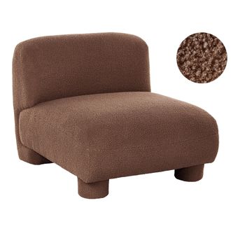 Beliani Sill&oacute;n Modular De Perfil Bajo 1 Plaza Secci&oacute;n De Asiento De Boucl&eacute; Sin Reposabrazos Marr&oacute;n Mjalbi