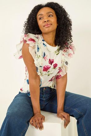 Roman Floral Frill Top
