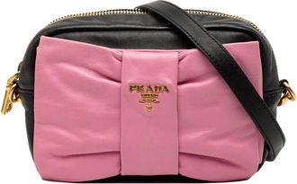 Prada Pre-owned Cross Body Bags, female, Pink, Size: ONE SIZE Pre-owned Leather Crossbody Bag
