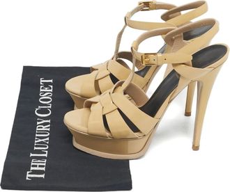 Saint Laurent Sandali Tribute con cinturino alla caviglia - Toni neutri