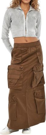 Diesel Brown Solid Maxi Skirt