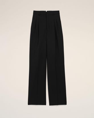 Ami Black New Wool High Waist Wide Trousers Black - 34 - for Women