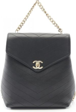 Chanel Black Leather Backpack (Pre-Owned)