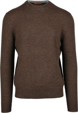 Ballantyne Wollen Gebreide Trui - Heren - Ronde hals truien - Bruin - 3XL - Wol - Truien & Vesten