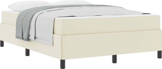 vidaXL Estructura De Cama Con Colch&oacute;n Crema 140 X 190 Cm Tela Vidaxl
