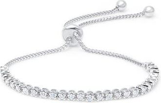 Graziela Diamond Bolo Bracelet in White in White Gold at Nordstrom, Size Medium