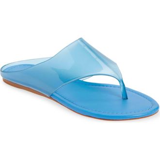 Farm Rio Jelly Flat Flip Flop in Blue Bird at Nordstrom, Size 7.5