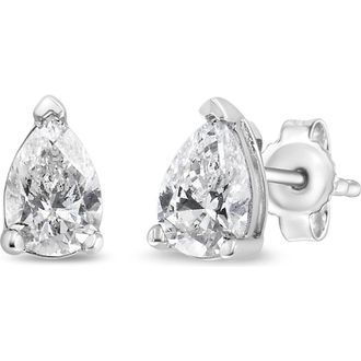 House of Brilliance 14K White Gold 1/4 Ct Pear Shape Solitaire Lab Grown Diamond Stud Earrings at Nordstrom