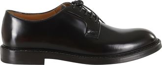 Doucal's Ebony Almond-Toe Leather Derby Loafers