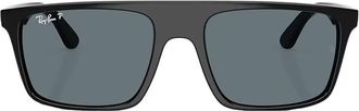 Ray-Ban Dark Blue Polarized Square Unisex Sunglasses RB2222F 901/3R 57