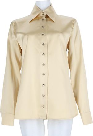 Khaite Powder Pointed Collar Long-Sleeve Viscose Blouse
