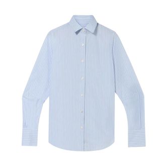 Brooks Brothers Shirt met Logo - Dames - Overhemden - Blauw - M - Katoen - Overhemden