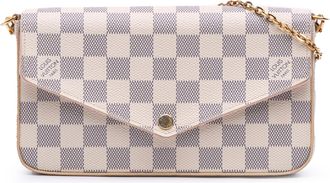 Louis Vuitton Pre-owned Womens Favorite Crossbody Damier Azur - Light Grey Textile - One Size