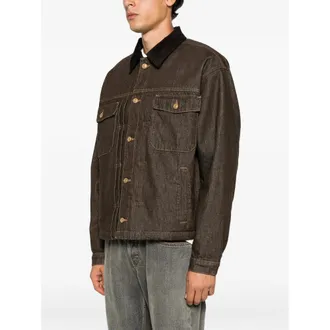 7 For All Mankind Pleated Denim Jacket - Brown