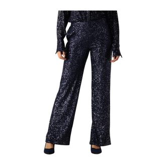 Second Female Dames, Broeken, Blauw, Maat: XS Poliester