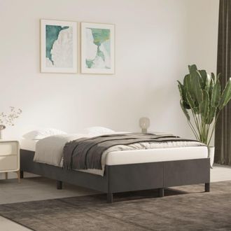vidaXL Estructura De Cama Sin Colch&oacute;n Terciopelo Gris Oscuro 120x190cm Vidaxl