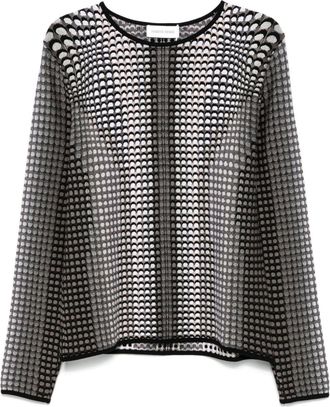 Marine Serre logo-jacquard jumper - men - Viscose/Polyamide - S - Grey
