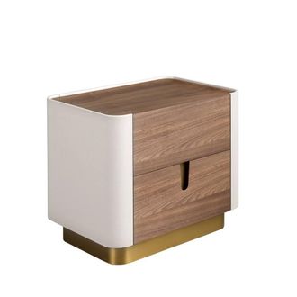 Angel Cerd&aacute; Walnut Veneer Bedside Table Model Beige MDF, Gold | Size: 1000ml