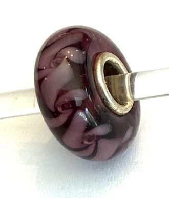 Trollbeads Womens Universal Charm Bead In Unique Purple/pink Swirls