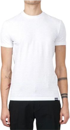 Dsquared2 T-Shirts, male, White, Size: 2XL Short Sleeve Cotton T-Shirt
