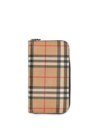 Burberry Vintage-Check zip-around wallet - Neutrals