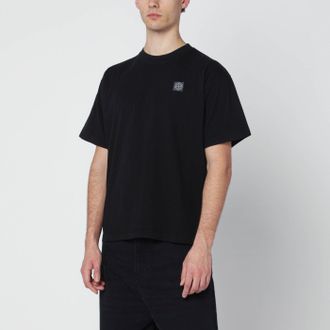 Stone Island Black T-shirt with logo patch
