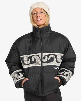 Billabong Steppjacke BILLABONG COZY PUFFER, Damen, Gr. S (36), schwarz pebble, Obermaterial: 100% Polyester, Jacken Steppjacke, wasserabweisendes Obermaterial, 