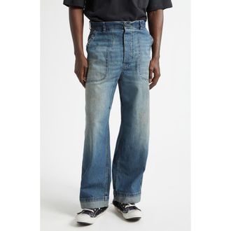 Maison Margiela Wide Leg Jeans in Washed Blue at Nordstrom, Size 30 Us