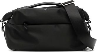 agnès b. logo-stud crossbody bag - women - Nylon/Bovine Leather - One Size - Black