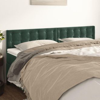 vidaXL Cabeceros 2 Unidades De Terciopelo Verde Oscuro 80x5x78/88 Cm Vidaxl