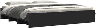 vidaXL Cama sin colchón negro 180x200 cm madera de ingeniería Vidaxl