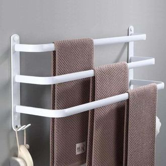 OEM Toallero De Pared Crezuo Para Ba&ntilde;o, No Requiere Taladro, 60 Cm, Blanco