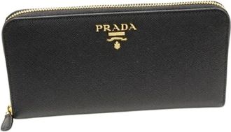 Prada Pre-owned Wallets, female, Black, Size: ONE SIZE Pre-owned Leather Wallet