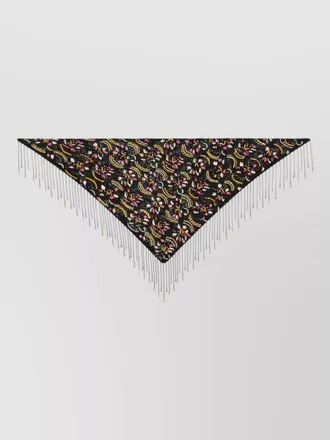 Etro beaded floral lace triangle bandana scarf