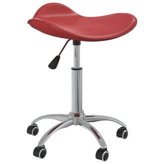 vidaXL Vidaxl - Silla De Oficina De Cuero Sint&eacute;tico Rojo Vino Tinto