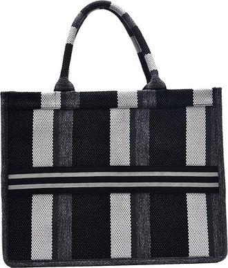 Generic Large Canvas Tote Bag for Women Top Handle Purse and Handbag Fashion Plaid Satchel Casual Shoulder Work Bags