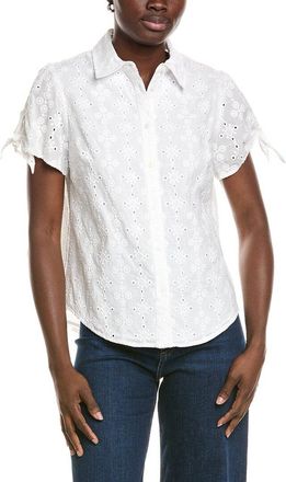 Jones New York Button Tie Sleeve Blouse
