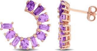 Mimi & Max Multi-Gem Curved Stud Earrings Sterling Silver