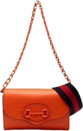 Gucci Pre-owned Cross Body Bags, female, Orange, Size: ONE SIZE Pre-owned Canvas Crossbody Bag