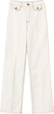 Twin-Set Straight Trousers In Cotton Twill