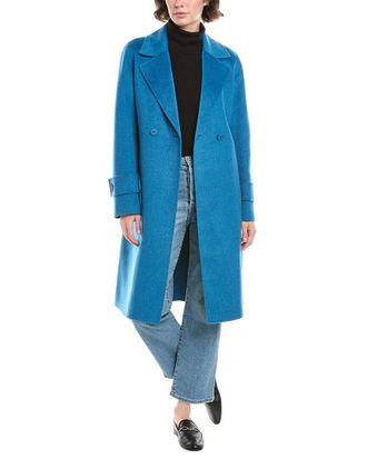 Fort&eacute; Cashmere Belted Wool & Cashmere-Blend Coat