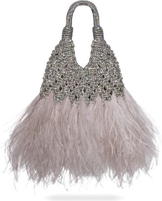 Hibourama Bags Vannifique Plumes - Dames - Handtassen - Grijs - ONE Size - Tassen
