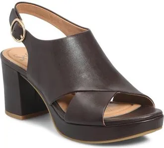 S&ouml;fft Liv Slingback Platform Sandal in Chocolate at Nordstrom, Size 7.5