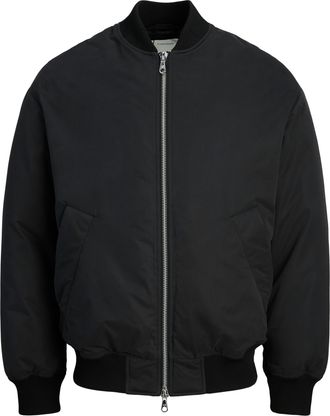 Jack & Jones Bomberjacke JACK & JONES JCOAURA BOMBER JACKET, Herren, Gr. XXL, schwarz, Web, Obermaterial: 100% Polyester, unifarben, regular fit normal, hoch gesch