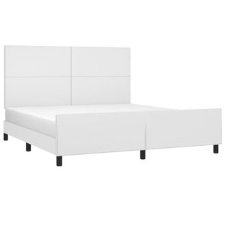 vidaXL Vidaxl Giroletto Con Testiera Bianco 180x200 Cm In Similpelle
