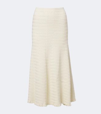Proenza Schouler Falda midi de punto White Label Magnolia