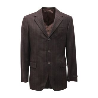 Prada Blazers, male, Gray, Size: S Pinstripes Wool Suit