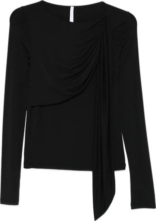 Imperial Top a maniche lunghe drappeggiato - Nero