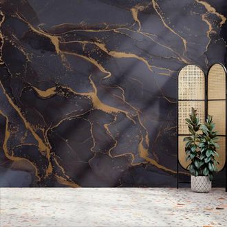 Superfresco Easy Marble Navy Gold Print To Order 3m x 2.8m Mural