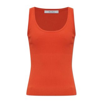 Max Mara Sleeveless Tops, female, Orange, Size: S Ghiro Top